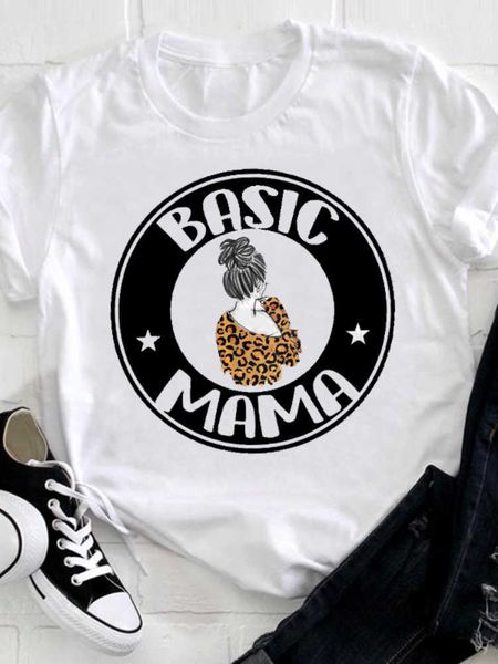 

mama life leopard print men t shirt short sleeve o neck loose men tshirt ladies fashion tee shirt camisetas mujer, White;black