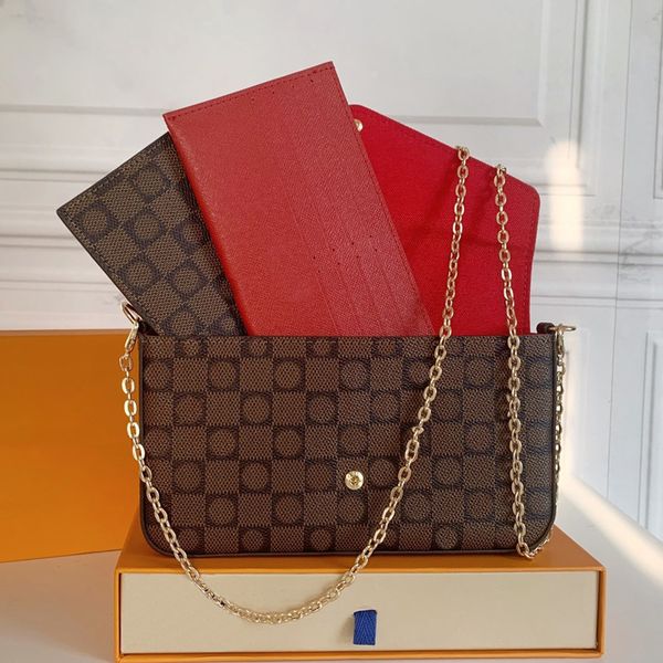 

lady clutch crossbody felicie pochette m61276 shoulder bags handbags designer bags wallets 3 in 1 ladies flap bag high gold chain3