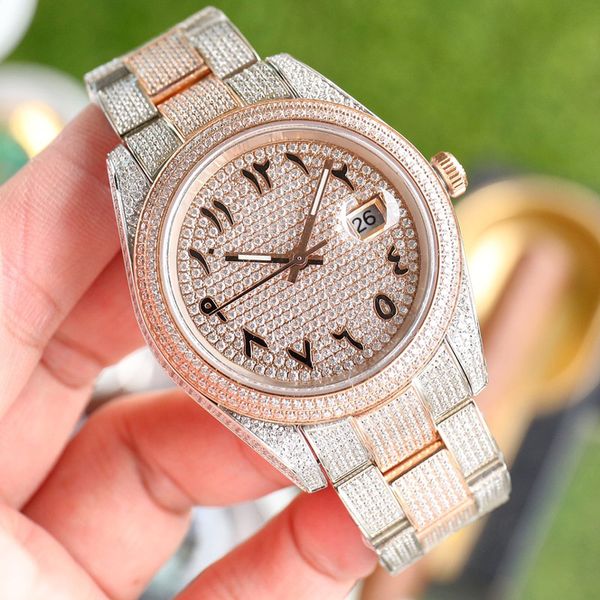 

diamonds watch mens watch 41mm automatic mechanical movement watch business designer watch montre luxe multicolor, Slivery;brown