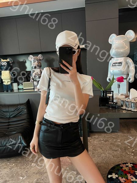 

23ss womens t-shirt womens designer clothing tee pure cotton high neck three-dimensional drops glue logo letters casual short sleeves t-shi, White