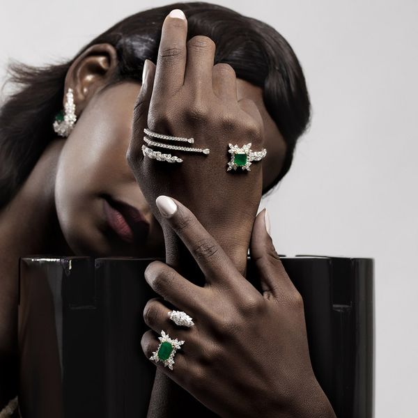 

chain xsbody luxury zirconc green bracelet jewellery for women charm cz bangle full wedding female bridesmaid hand palm bracelets gift 23050, Black