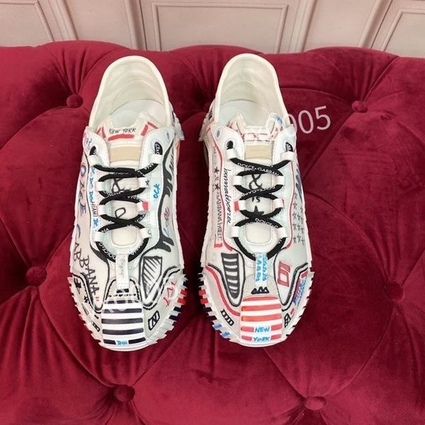 

fashion designer casual shoes white black sneakers leather trainer printed platform trainers shoes