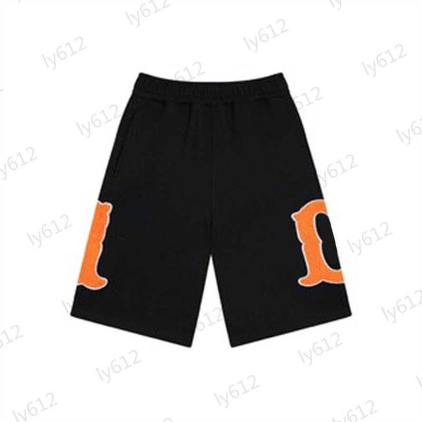 

mens black designer shorts spring summer fashion casual loose fitting classic brand embroidered orange letter logo printed sports shorts mal, White;black