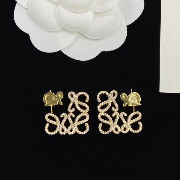 

full of diamond irregular fashion luxury designer earrings, Golden