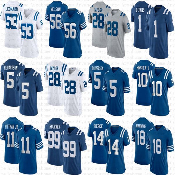 

5 anthony richardson jonathan taylor custom football jersey josh downs quenton nelson darius leonard deforest buckner colts gardner minshew, Black;red