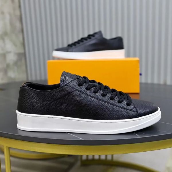 

2023 brand resort sneakers shoes white black grained calf leather rubber platform sole men skateboard walking wholesale footwear eu38-46