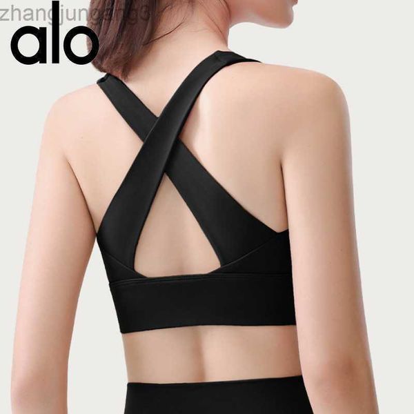 

desginer alo yoga vest women's sports bra shock proof high strength pilates running outdoor fitness bra, White