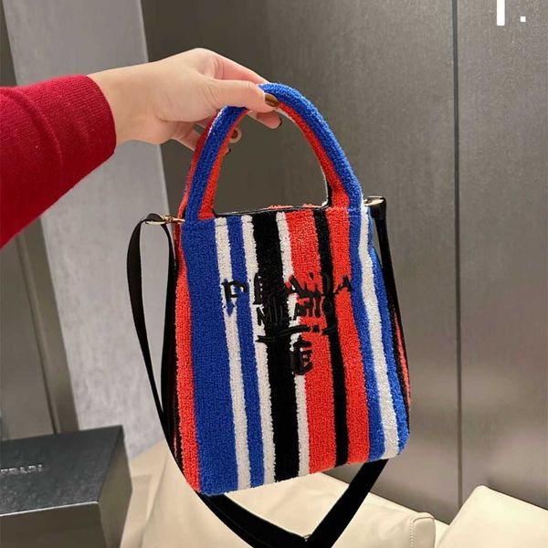 

2023 handbag p family phone casual colorful stripe new fashion trend women's single shoulder oblique cross vertical small square bag