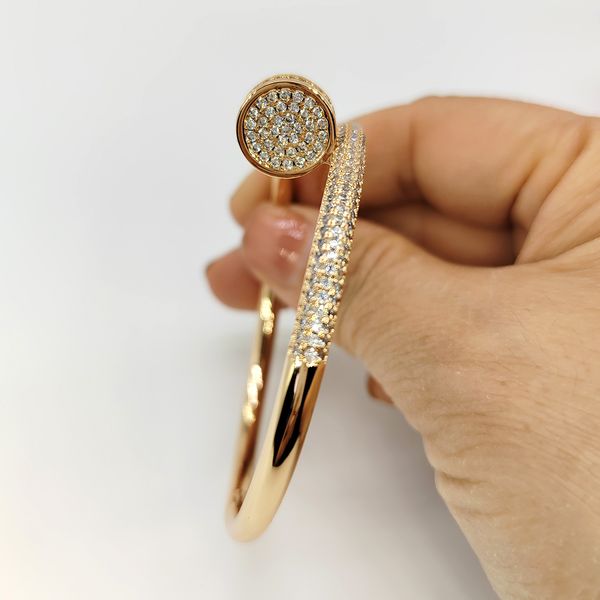 

stainless steel bracelet nail bangles 18k gold plated for women men couple valentine's day gift, Black