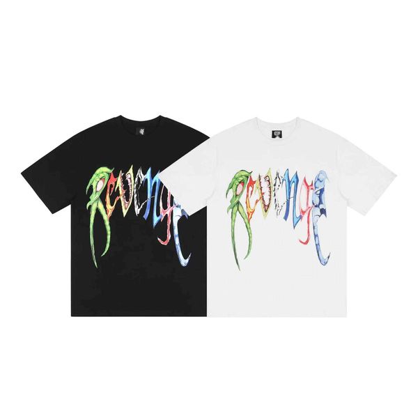 

men's t-shirt designer high-quality colorful letters logo printed short-sleeved t-shirt men and women high street half-sleeve shirt, White;black