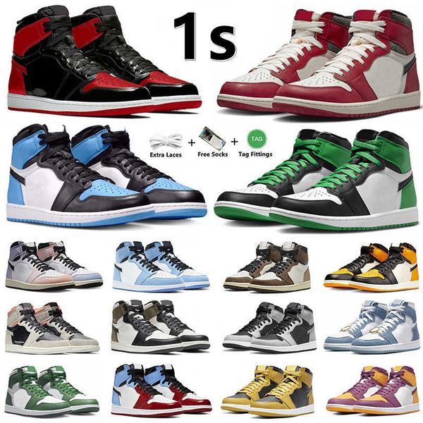 

jumpman 1 1s mens basketball shoes unc toe skyline lost found true blue starfish gorge lucky green panda university royal white cement men w, White;red