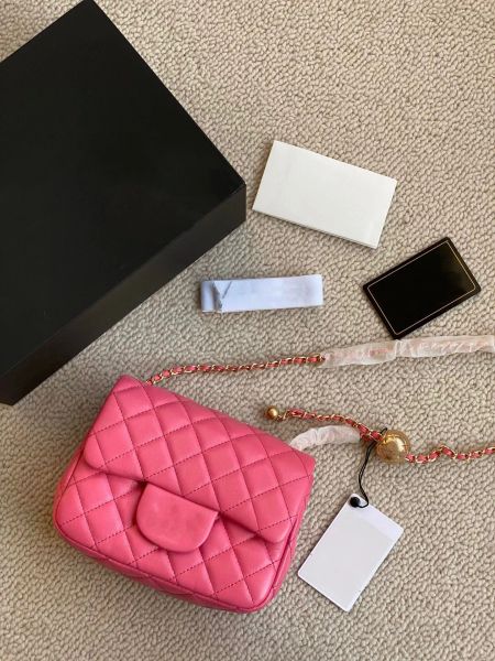 

cc bag 10a fashion cf golden ball shoulder bag with diamond plaid classic flap bag sheepskin women's chain internal serial number desig