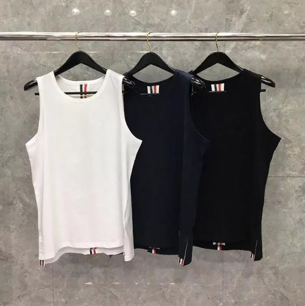 

mens t shirt sleeveless designer vest breathable mens shirts tank striped back cotton vests asian size m-5xl, White;black