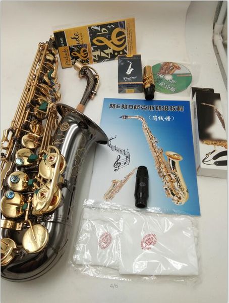 

54 nickel-plated antique gold key alto saxophone with accessories case flat saxophone brass instruments258