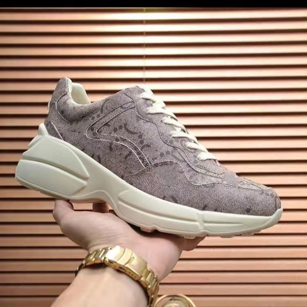 

rhyton shoes luxury brand designer casual shoes men's and women's sneakers for women shoes strawberry wave mouth tiger net print v, Black