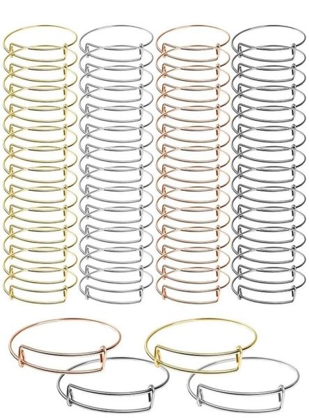 

bangle 60 pcs expandable bracelets adjustable wire blank s for diy jewelry making 2209095017514, Black