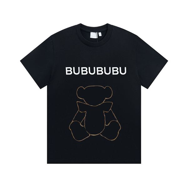 

luxury men's designer t-shirt animal and letter embroidery printed short sleeve premium burbrery tees women's couple shirt leisure, White;black