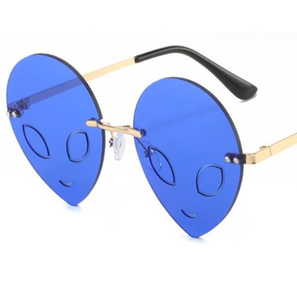 

fashion rimless sunglasses personality alien sun glasses funny goggles masquerade eyeglasses alloy temples ornamental, White;black
