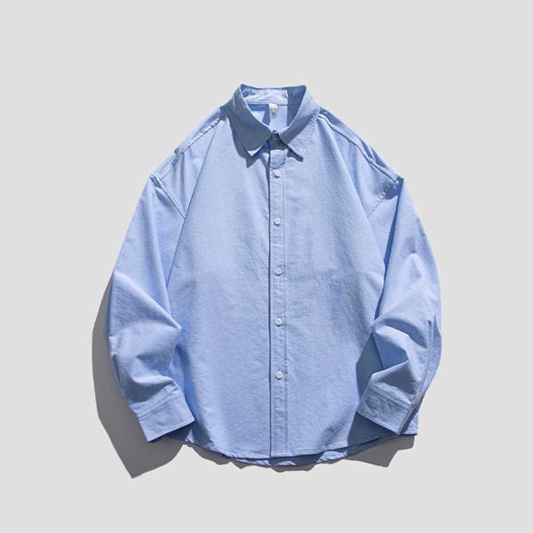 

men's casual shirts spring and autumn new men's long sleeve casual loose work shirts fashion brand men's outwear, White;black