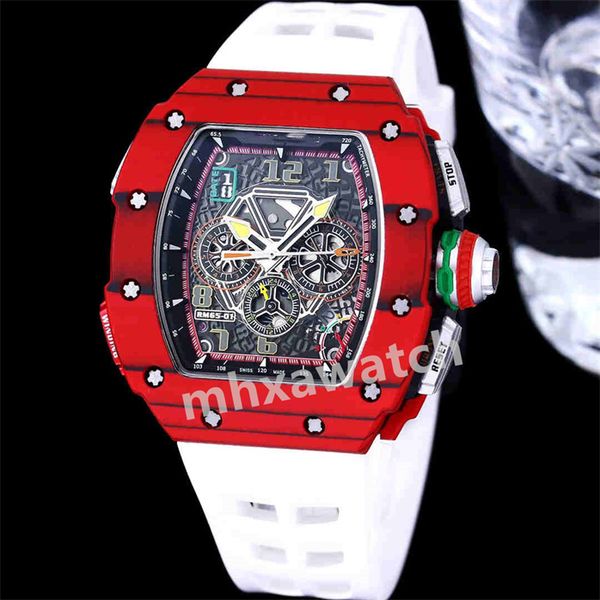 

men's watch rm65-01 west tie city movement size 49mm rubber strap 316l fine steel case, Slivery;brown