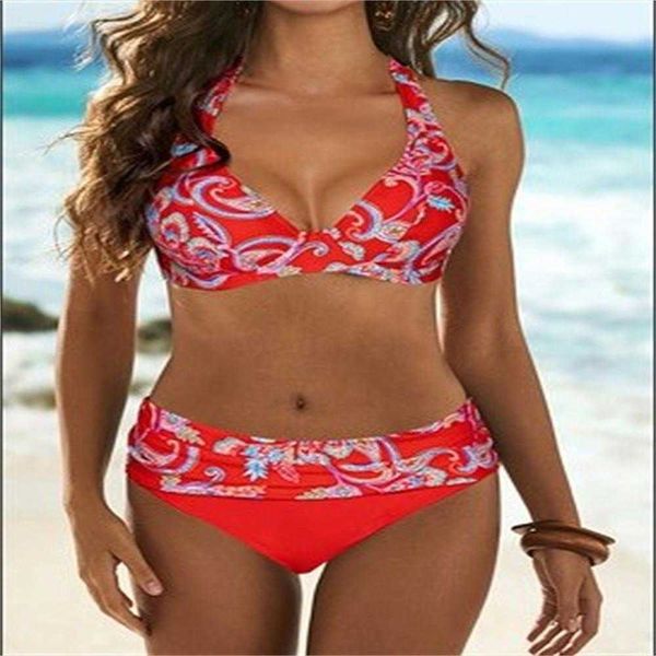 

swimwear red printed steel bracket split bikini solid swimsuit, White;black