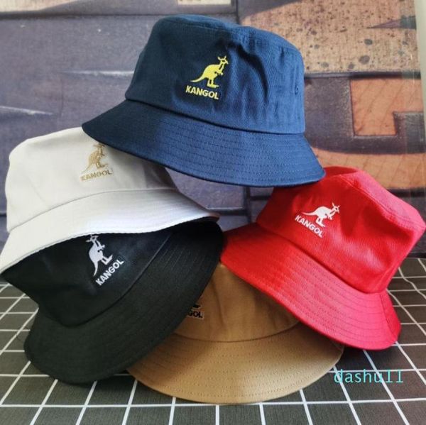 

berets kangol cotton bucket hats women kangaroo embroidery street fishing fashion sun protection basin flat hatsberets9819497, Blue;gray