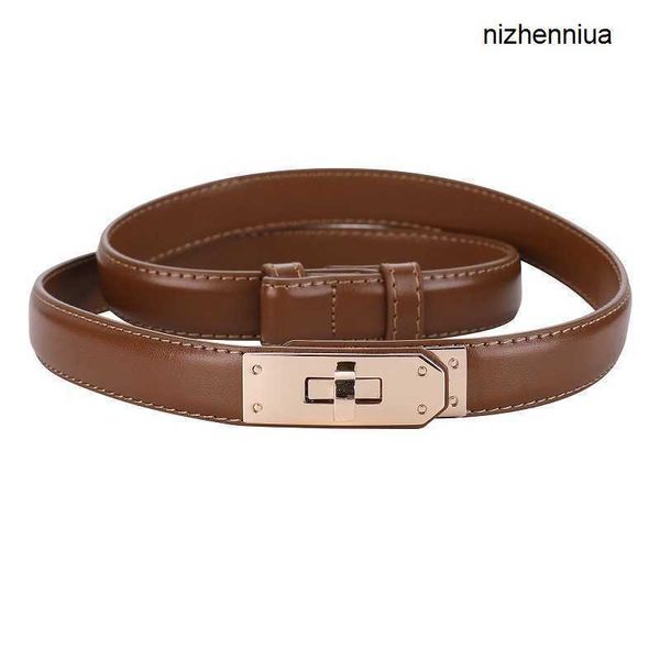 

hermm luxury belt home h genuine leather slim belt women s buckle pull small dre decorative cowhide fh13, Silver