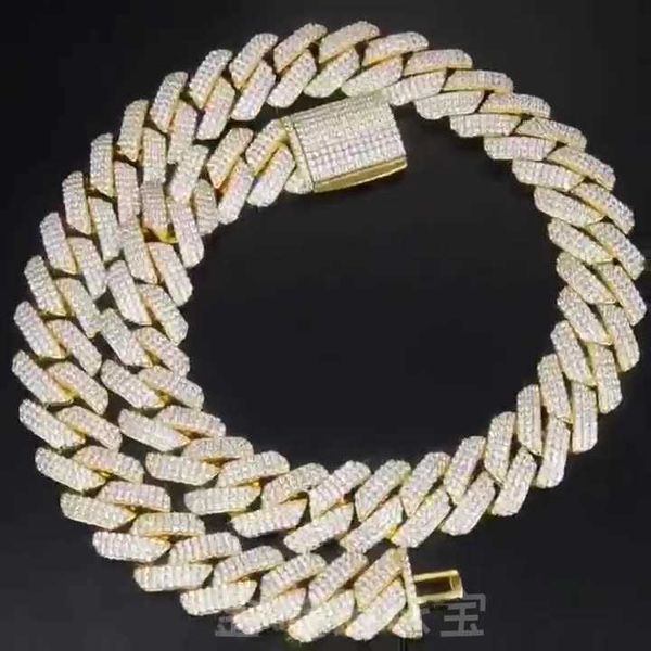 

19mm new arrival fashion hip hop jewelry moissanite s925 silver cuban link chain for men