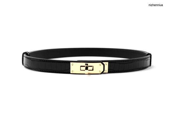 

hermm luxury belt crocodile pattern women s cowhide snake slim waist lock buckle ostrich adjustable leather for zb79, Silver