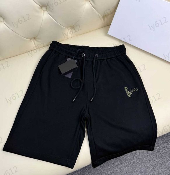 

fashion black mens shorts summer designer loose fitting classic brand letter three-dimensional logo printing casual loose fitting pure cotto, White;black