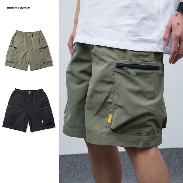 

men's shorts summer japanese streetwear fashion big pocket cargo shorts harajuku loose trend casual pants men clothing basketball short, White;black
