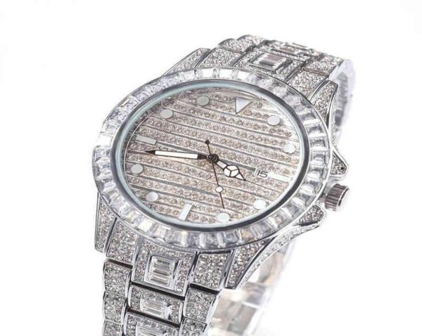

wristwatches hip hop full iced out round digital stainless watch fashion luxury rhinestones quartz square business 2207263528622, Slivery;black