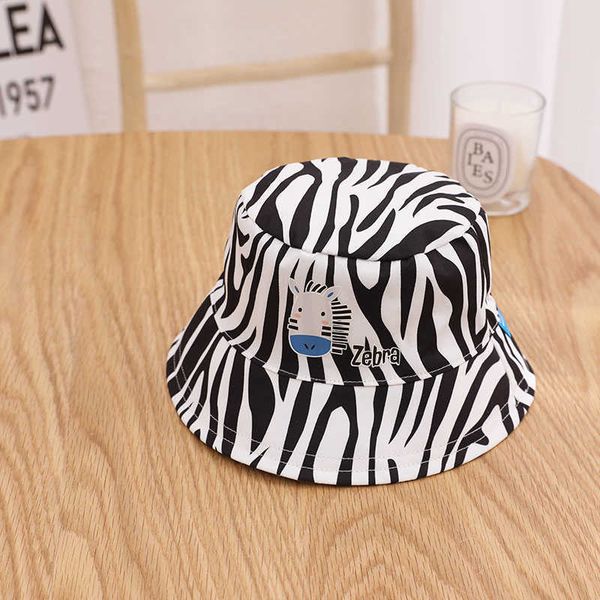 

stingy brim hats zebra pattern baby bucket hat summer spring cartoon giraffe sun hats for girls boys outdoor sun protection toddler kid beac, Blue;gray