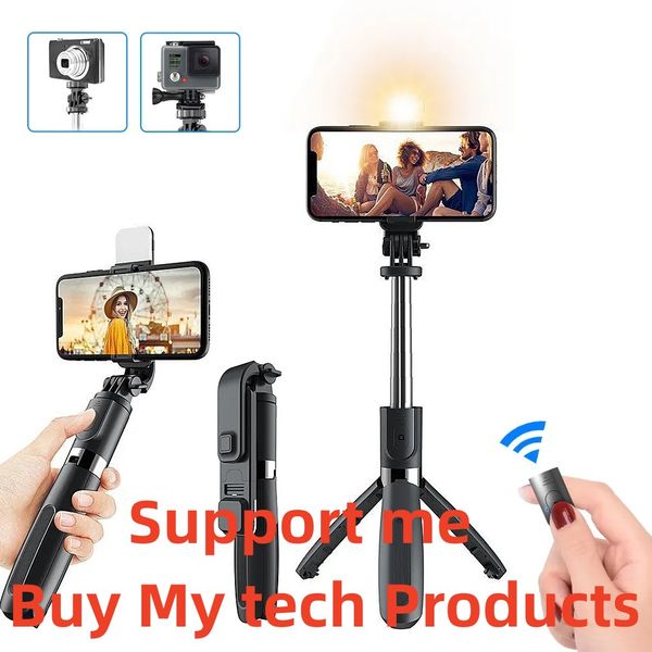 

myytech selfie stick tripod live streaming holder bluetooth selfstick monopod stand with fill light remote controller for phone cameras 4881