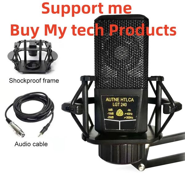 

myytech microphones lgt240 professional condenser microphone mic large diaphragm square computer mobile phone for k song live streaming micr