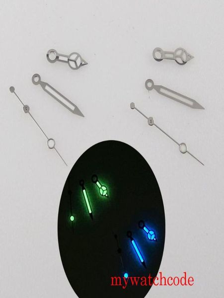 

repair tools kits wristwatch replacement parts watch hands set neddles for nh35 nh36 automatic movement green or blue luminous1121362