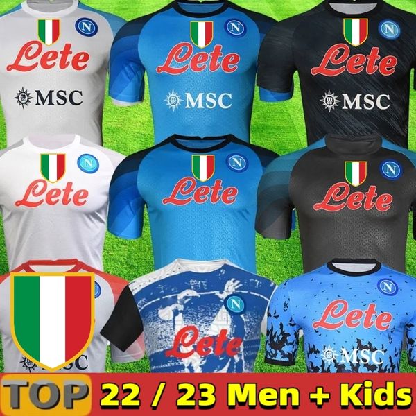 

22 23 ssc napoli soccer jerseys kvaratskhelia lozano osimhen napoles football shirt politano maglia mertens maradona 2023 minjae maillots me, Black;yellow