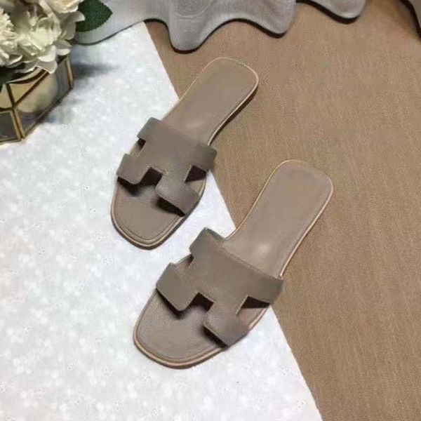 

fashion women designer slipper slide sandals summer classic brand beach casual sandals size 35-42 07, Black