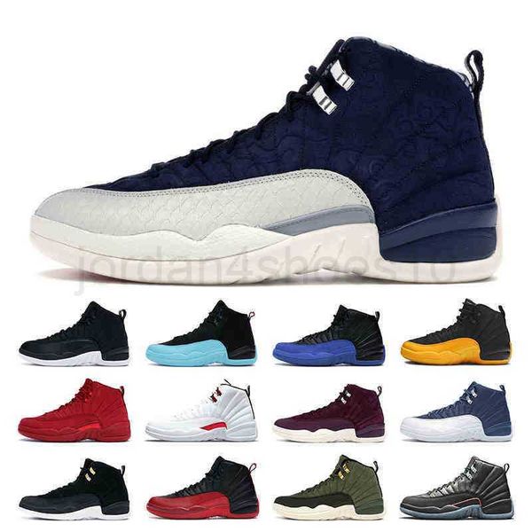 

men basketball shoes 12s twist utility flu game 12 dark grey winter black gym red reverse taxi mens sports sneakers trainers 3.0