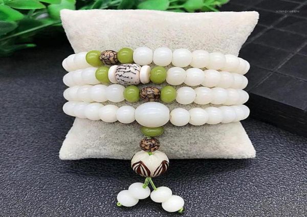 

beaded strands original design natural white bodhi root beads bracelet lotus bract for women meditation balancing jewelry gift9382626, Black