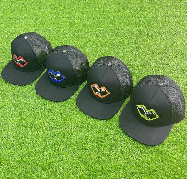 

mattyboy chomper tracker cap lip embroidered hip hop fashion truck hat couple travel caps9105427, Blue;gray
