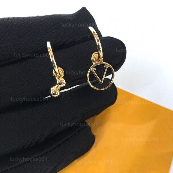 

charm stud earrings luxury stainless steel designer pendant earrings letter jewelry 18k womens plating valentines day wedding gift jewelry a, Golden