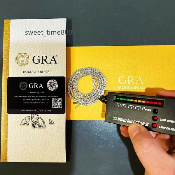 

wholesale price fine jewelry diamond tennis necklace 2mm 3mm 4mm 5mm 925 sterling silver gra d color vvs moissanite tennis chain