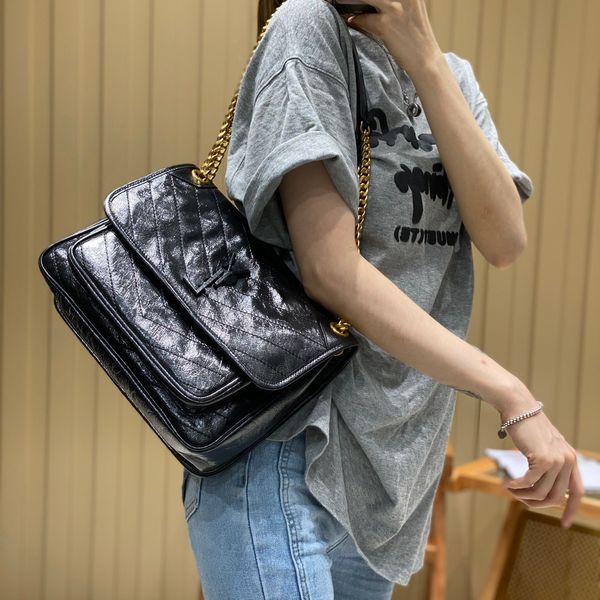 

designer bags wrincle skin bag 28/22 shoulder bags luxurys handbags chain handbag genuine leather crossbody messenger flap calf skin purse