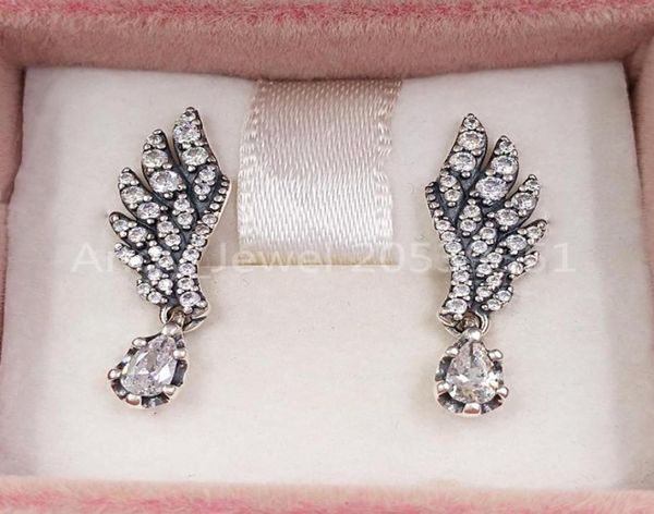 

dangling angel wing stud earrings authentic 925 sterling silver studs fits european pandora style studs jewelry andy jewel 298493c7783373, Golden;silver