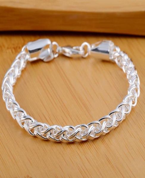 

new sterling silver bracelet fishbone woman men039s jewelry gift7684709, Black