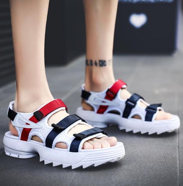 

summer fashion platform sandals men light weight mens beach slippers sport sandals women 36448264202, Black
