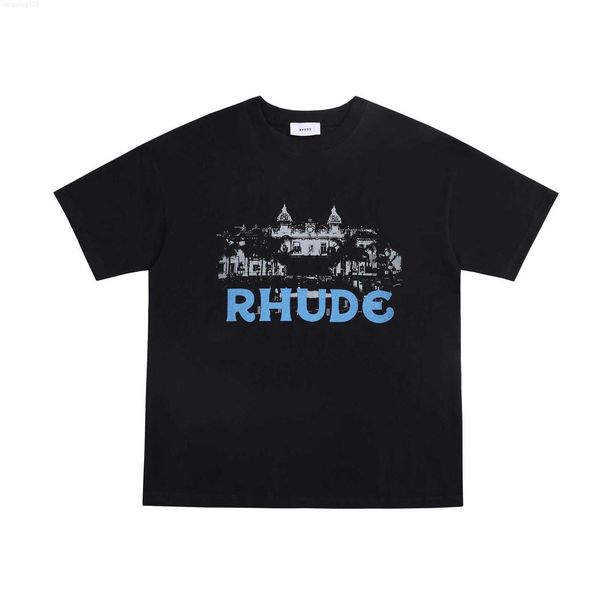 

designer t shir mens shirs summer collecion rhude tshir oversize heavy fabric couple dress qualiy shir, White;black