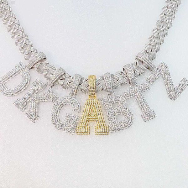 

14k moissanite letter pendant hip hop jewelry moissanite necklace diy letter iced out real s925 silver moissanite custom pendant