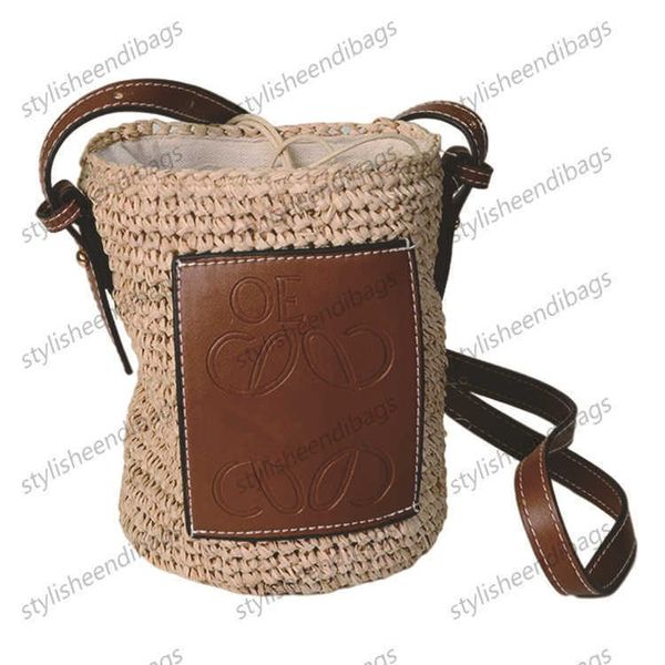 

summer bag designer bag lafite grass beach shoulder bag wicker woven female totes straw casual rattan women handbags lady buckets bag
